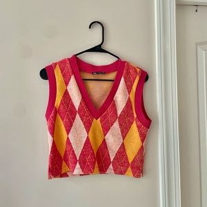 cropped sweater vest